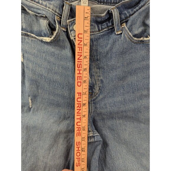 Abercrombie Fitch Jeans Womens Size 2 Blue Distressed '90s Straight High Rise - Picture 8 of 16